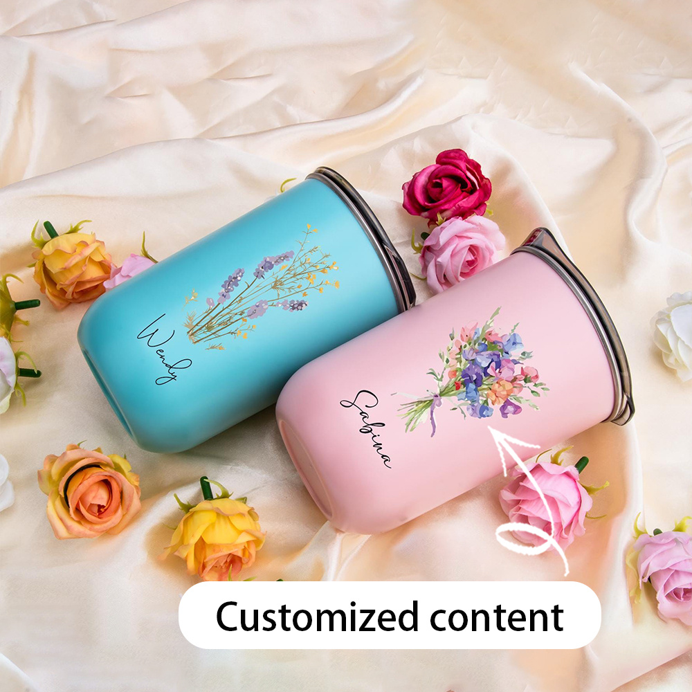 Coffee Equipment Gift - Personalized Customization Name: Carnation Flower Stainless