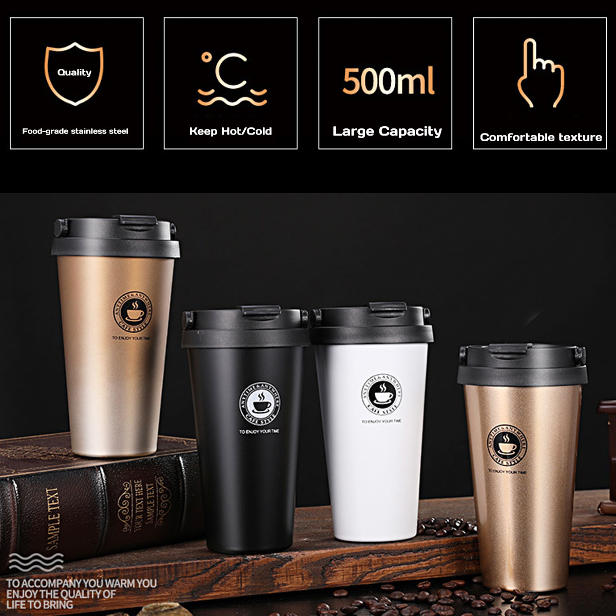 Insulated Travel Coffee Mug 16 - Coffee Equipment Gift recension och pris