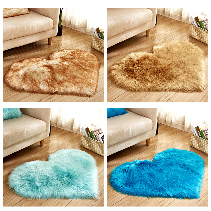 Furry Solid Color Heart Rug Be - Coffee Equipment At Home recension och pris