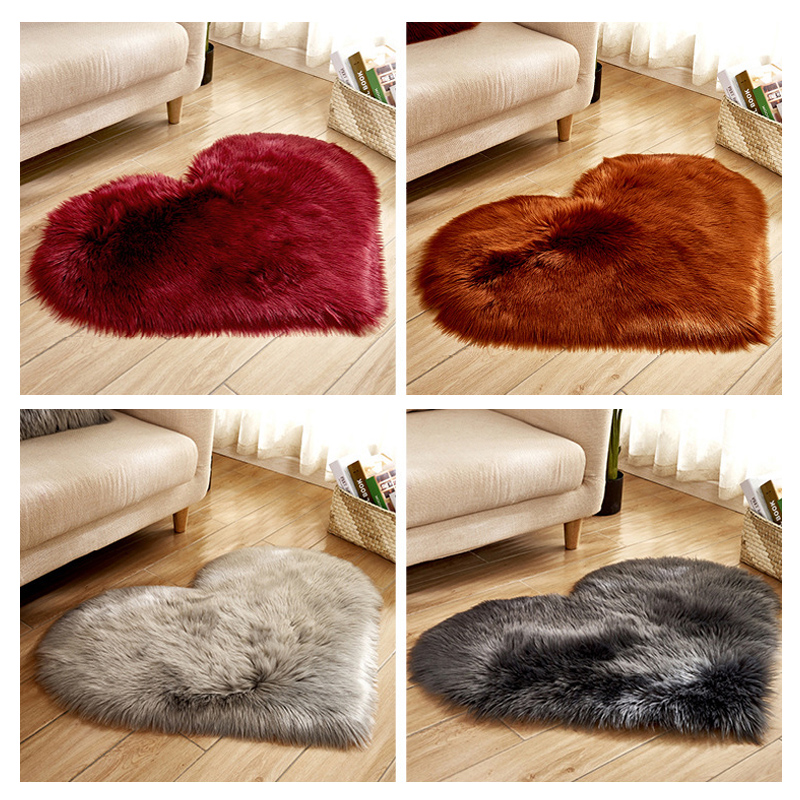 Furry Solid Color Heart Rug Be - Coffee Equipment At Home recension och pris