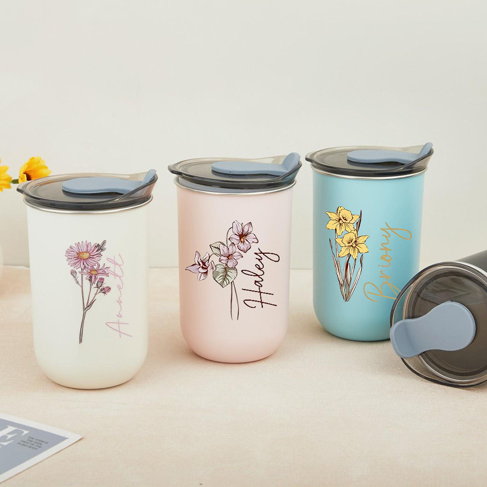 Custom Birth Flower Stainless  - Coffee Equipment Gift recension och pris